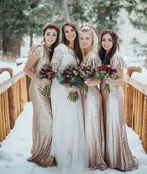 17 Bridesmaid Style Ideas For A Winter Wedding Winter Bridesmaid Dresses Christmas Bridesmaid Dresses Christmas Wedding Dresses