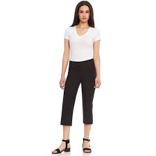 Women S Pull On Comfort Fit Capri Dress Pants Walmart Com