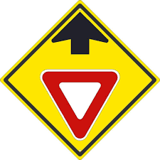 Black And Yellow Sign With Arrow Meaning Yield Symbol With Arrow National Marker Tm611k 24 X24 Black On Yellow 85 Percent Recycled 080 High Intensity Reflective Al Traffic Signs Markers Traffic