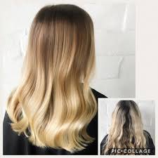 Hair is a protein filament that grows from follicles found in the dermis. Before And After Image Of Long Blonde Hair Extensions Fading From Top To Bottom Hair Salon Solana Beach Salon Lg 1 858 344 7865 Salon Lg 858 587 8825