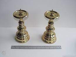 Popular brass candle holders products. Vintage Pair Baldwin Brass Candlestick Pillar Spike Candle Holders Set Euc Heavy 475985566