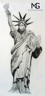 Ilustracion Estatua De La Libertad Detallista Tecnica Lapiz Carbon Conte Ilustracion Carboncillo Fabriano Conte Esta Illustration Designs To Draw Art