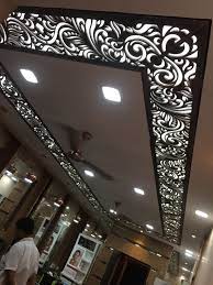 Other materials such as fiber, wooden, modular, metal, acp (aluminium composite panel) and glass are also used. Bauty Parlour Ceiling House Ceiling Design False Ceiling Design Ceiling Design
