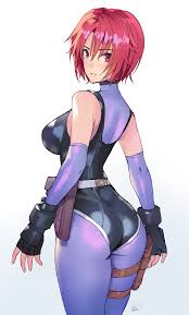 matsuda (matsukichi), regina (dino crisis), capcom, dino crisis, commentary  request, commission, highres, pixiv commission, 1girl, ass, bare shoulders,  black gloves, black leotard, bodysuit, breasts, elbow gloves, fingerless  gloves, from behind, gloves 