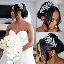 Here is an overview of some catchy hairstyles that is going to amaze your bridesmaids in the wedding. 26 Beautiful Hairstyles For The African American Bride Natural Wedding Hairstyles Black Wedding Hairstyles Black Brides Hairstyles