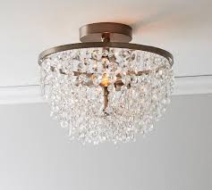 Improving builder grade light fixtures to affordable. Reilly Crystal Flush Mount Pottery Barn