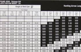 21 Punctual Easton Axis Arrow Chart