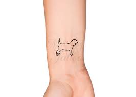 Beagle Dog Love Outline Temporary Tattoo Puppy Love Tattoo - Etsy Norway