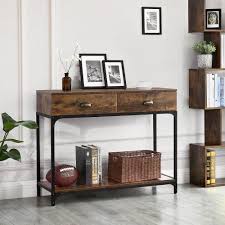 Metal Handles Console Table Console Table In 2020 Rustic Console Tables Industrial Console Tables Rustic Consoles