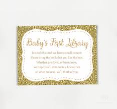 Gold Glitter Bring A Book Instead Of A Card Book Request Card Baby Shower Invitation Insert Baby Shower Book Baby Shower Invitations Boy Shower Invitations