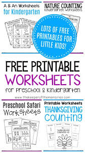 For faster downloading and easier printing, you can download collections of math worksheets in pdf files. Free Printable Worksheets For Preschool Kindergarten The Keeper Of The Memories