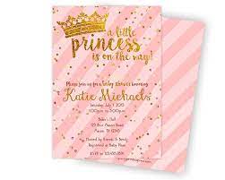 Royal Princess Baby Shower Invitations Girl Pink And Gold Etsy Princess Baby Shower Invitation Gold Baby Shower Invitations Pink Gold Baby Shower Invitation