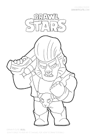 Kleurplaat brawl stars leon weerwolf. How To Draw Bull Super Easy Brawl Stars Drawing Tutorial With Coloring Page Draw It Cute