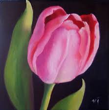 Single Tulip Tulips Flowers Artist Painting