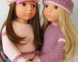 Laurentia 18" Doll Clothes Hand Knitting Pattern: Unisex Gansey Sweater,  Ear Warmer (PDF Pattern)