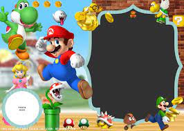 Free Printable Super Mario Baby Shower Invitation Templates Baby Shower Invitations Super Mario Invitation Super Mario Brothers Party