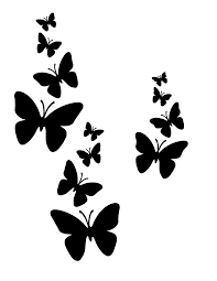 Black And White Stencil Butterfly Outline Printable Stencils With Simple Design Butterfly Stencil Stencils Printables Stencil Designs