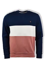 Farah Brigham Colour Block Sweatshirt Varsity Pink Thirtysix