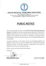 Jun 15, 2020 · an attested copy of the original certificate must be mailed in a sealed, stamped envelope directly from your secondary school. Kenya Medical Research Institute Public Notice As We Continue To Adhere To The Ministry Of Health Guidelines And Strive To Komeshacorona We Urge All Kenyans To Note The Following