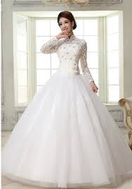 This High Neckline Ball Gown With Long Lace Sleeves Is A Romantic And Beautiful Bridal G Long Sleeve Wedding Dress Lace Ball Gowns Wedding Wedding Dresses Lace