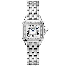 Cartier panthere ladies steel rose gold diamond ladies watch. Cartier Panthere Small Steel Diamond Bezel Ladies Bracelet Watch