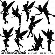 Tinkerbell Silhouettes Clipart Clip Art Digital Scrapbooking Etsy Fairy Silhouette Disney Silhouettes Clip Art