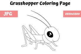 Coloring Page For Kids Grasshopper Graphic By Mybeautifulfiles Creative Fabrica