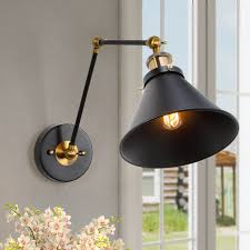 Shop Black Wall Sconce Plug In Or Hardwire Lamp Adjustable Lighting On Sale Overstock 19856591