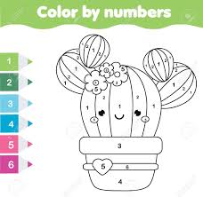 With online printable coloring pages, you never have to maintain volumes of coloring books around. Children Educational Game Coloring Page With Cute Cactus Color Royalty Free Cliparts Vectors And Stock Illustration Image 93942322