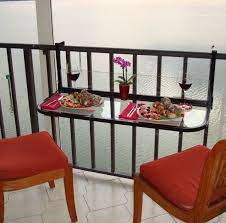 Nesting tables and hanging planters are also great space savers. Folding Balcony Table Balcony Bar Balcony Furniture Balcony Table Balcony Bar