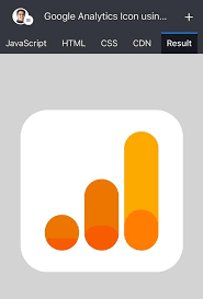 These icons are a great resource for iconography that cannot be affected by how often pixel densities change. Built With Css Google Analytics Icon Code And Preview Change Dot To Actual Dot Jsitor Dot Com Ipnsoh0fa Javascript Html Nodejs Angularjs Angular Webdev 100daysofcode Reactjs Freecodecamp Devcommunity Webdevelopment Javascript30