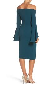 Free Shipping And Returns On Bardot Solange Off The Shoulder Midi Dress At Nordstrom Com An Off The Shoul Chic Cocktail Dress Dresses Bodycon Cocktail Dress