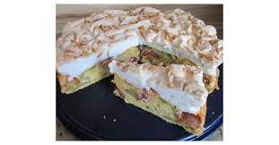 rhabarber baiserkuchen mit mandelsplittern rezept rezepte kuchen essen und trinken rezepte