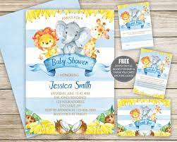Jungle Safari Baby Shower Invitation Boy Jungle Animals Etsy Baby Shower Invitations For Boys Elephant Baby Shower Invitations Safari Baby Shower Invitations