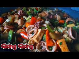 It comes with all the good stuff you love in classic filipino dishes. Gising Gising Recipe Gising Gising With Mix Vegies Seafood Stir Fry Spicy Gising Gising Youtube