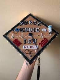 Icu Nurse Graduation Cap With Lights Nurse Graduation Cap Icu Nurse Graduation Cap Icu Nursing
