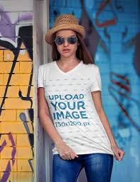 V Neck Mockup Generator Try 15k Mockups For Free Placeit