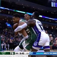 Russell Westbrook Ties Up Giannis Antetokounmpo in Intense Basketball Play