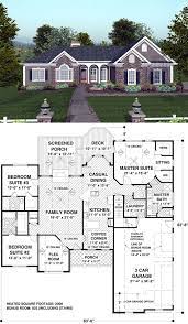 Ranch Style House Plan 74811 With 3 Bed 4 Bath 3 Car Garage Ranch Style House Plans Ranch House Plan Craftsman Ranch House Plans