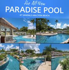 At Over 600 Feet Long The New Paradise Pool At Sandals Halcyon Is The Longest In The Caribbean Add Your The Other A Paradise Pools Vacation Romantic Vacations