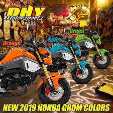 2019 Brings 3 Exciting New Colors To The Honda Grom Family Orange Blue And Green Are Now Available At Dhymotorsports Dhygromnati Honda Grom Honda Color