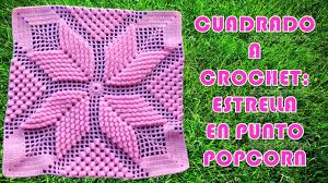 Ver más ideas sobre tejidos a crochet, croché, puntos. Cuadrado Estrella Popcorn A Crochet Paso A Paso Para Colchas Y Cojines Crochet Granny Square Tutorial Crochet Square Patterns Crochet Motif Patterns