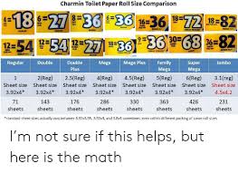 Charmin Toilet Paper Roll Size Comparisorn 18 Plus Peus
