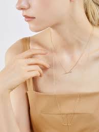 rita hirotaka trapeze diamond long chain necklace yellow gold バーネックレス ホワイトダイヤモンド チェーンネックレス