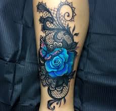 Black And Blue Roses Tattoo Pin On Things I Love