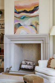 Birch Logs For Fireplace Decoration Herringbone Pattern Firebox Could Do Birch Logs In There For Time Being Until We Want To Replace Wit Herringbone Fireplace Art Deco Fireplace Fireplace Tile