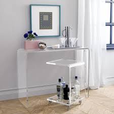 Peekaboo Acrylic C Table On Wheels Modern Console Tables C Table Acrylic Furniture
