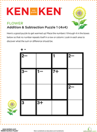 Check spelling or type a new query. Flower Kenken Puzzle Worksheet Education Com Math Reasoning Skills Math Activities