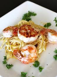 Shrimp And Scallop Linguine Alfredo Food Food Dishes Medifast Recipes