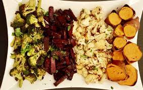 Add all ingredients to a 9×13 glass baking dish. Roasted Beets Broccoli Cauliflower And Sweet Potatoes Aimee Rein